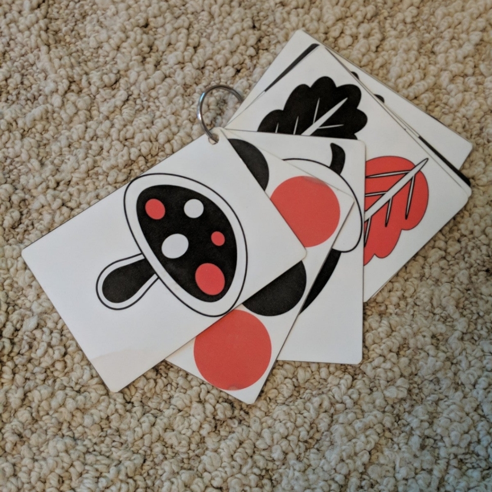 Handmade high contrast travel cards for baby